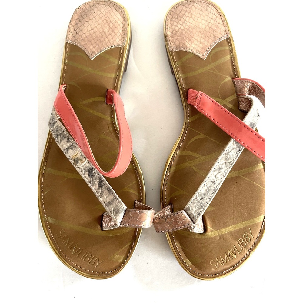 Sam‎ & Libby Boho-Chic Resort Wear Strappy Flat Thong Size 6 Multi Color